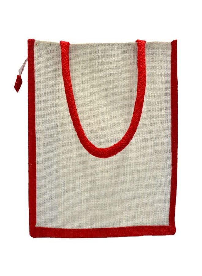 JUTEKA Panda Printed Eco Friendly Jute Bag for Shopping, Lunch, Tiffin, Office, Grocery with Zip Closure and Padded Cotton Handles… - Image 5